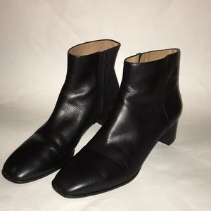 Via Spiga Soft Leather Square Toes Booties